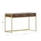 Martha Stewart 19.75 in. D X 47.25 in. W X Engineered Wood, Steel, Walnut/Polished Brass ZG-ZP-028-BR-GLD-MS - alternate 3